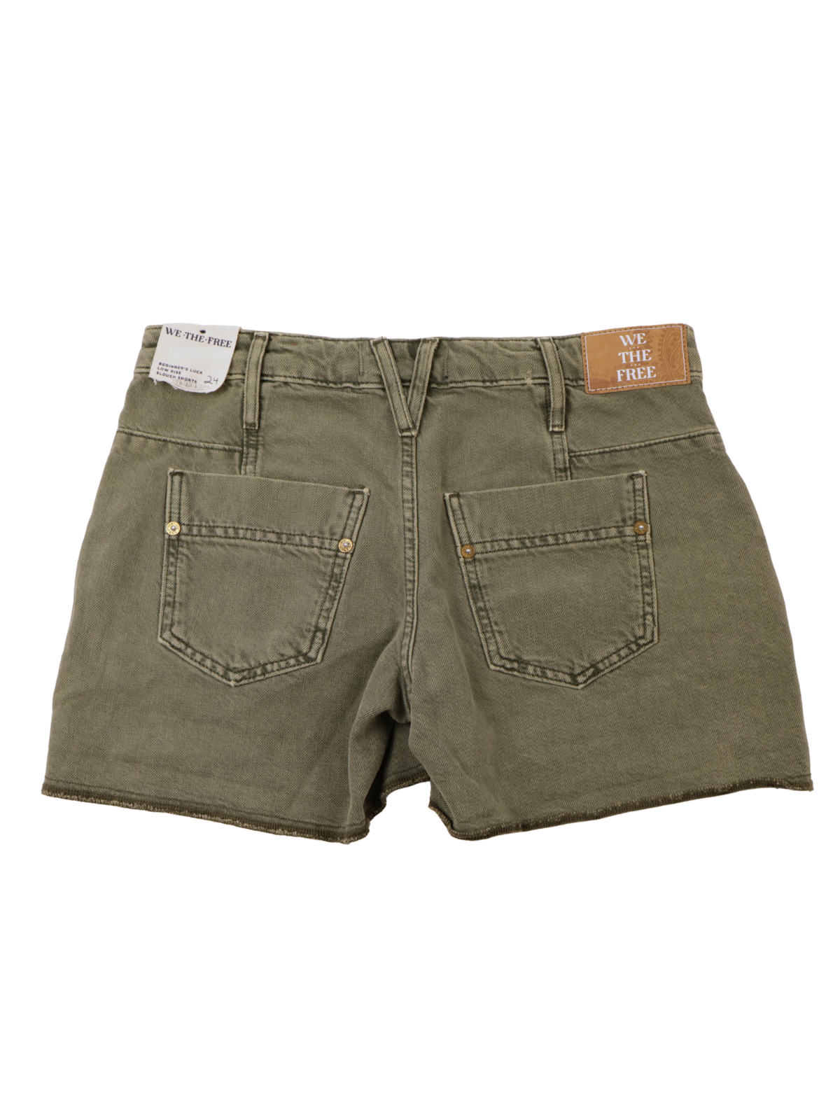 We The Free “Beginners Luck” Slouch Shorts | Olive | Size 24 | NWT