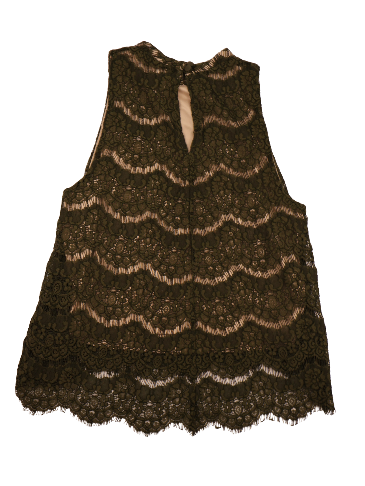 Love Fire Olive Green Lace Halter Blouse | Feminine Statement Top