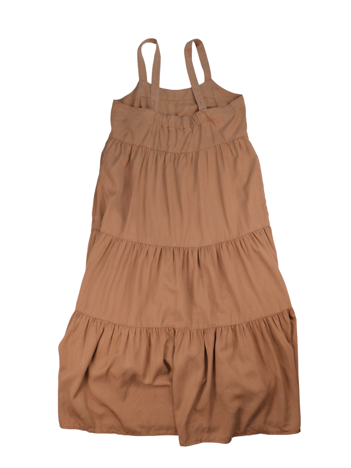 The Drop Brown Smock Midi Dress | Tiered Pocket Dress | Medium