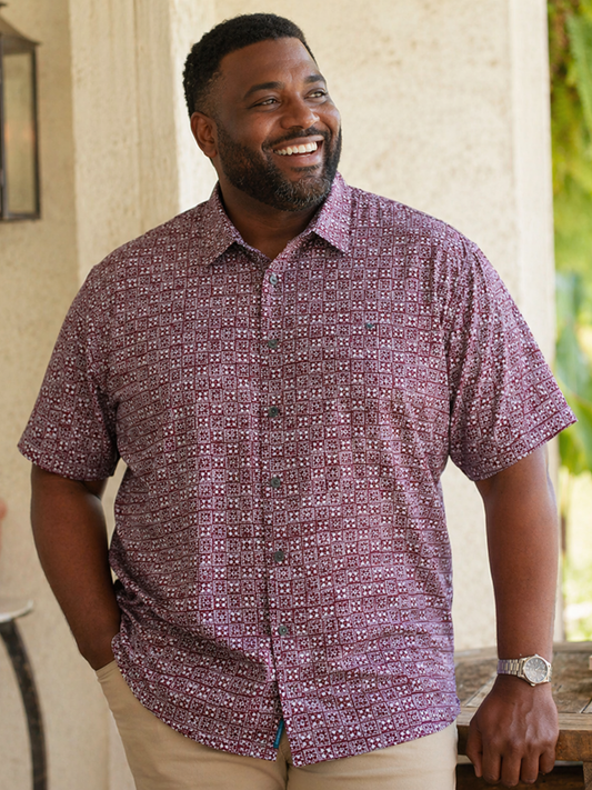 TORI RICHARD 2XL Geometric Button-Up Shirt – Elevated Casual, Statement Print