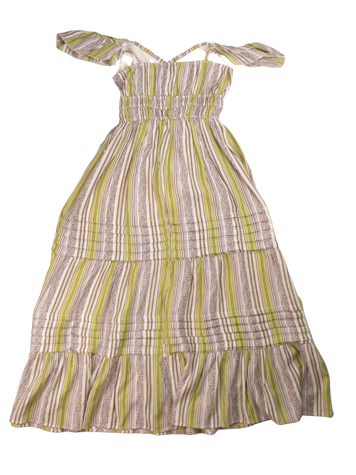 Max & Ash Striped Tiered Maxi Dress Size Large | Tie Strap Summer Dress