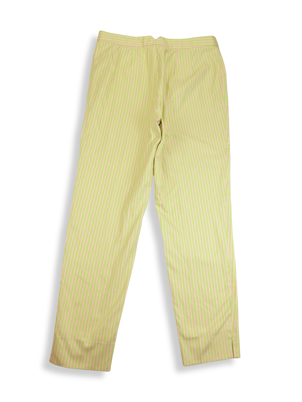 Barry Bricken Striped Pants Size 6 | Green & Pink Preppy Straight Leg Pants