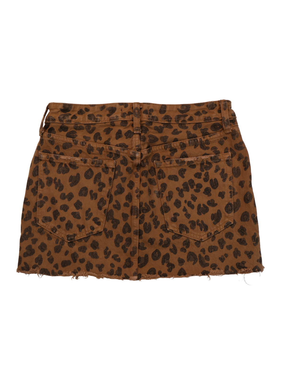Abercrombie Leopard Print Denim Mini Skirt Size 25 | Statement Jean Skirt