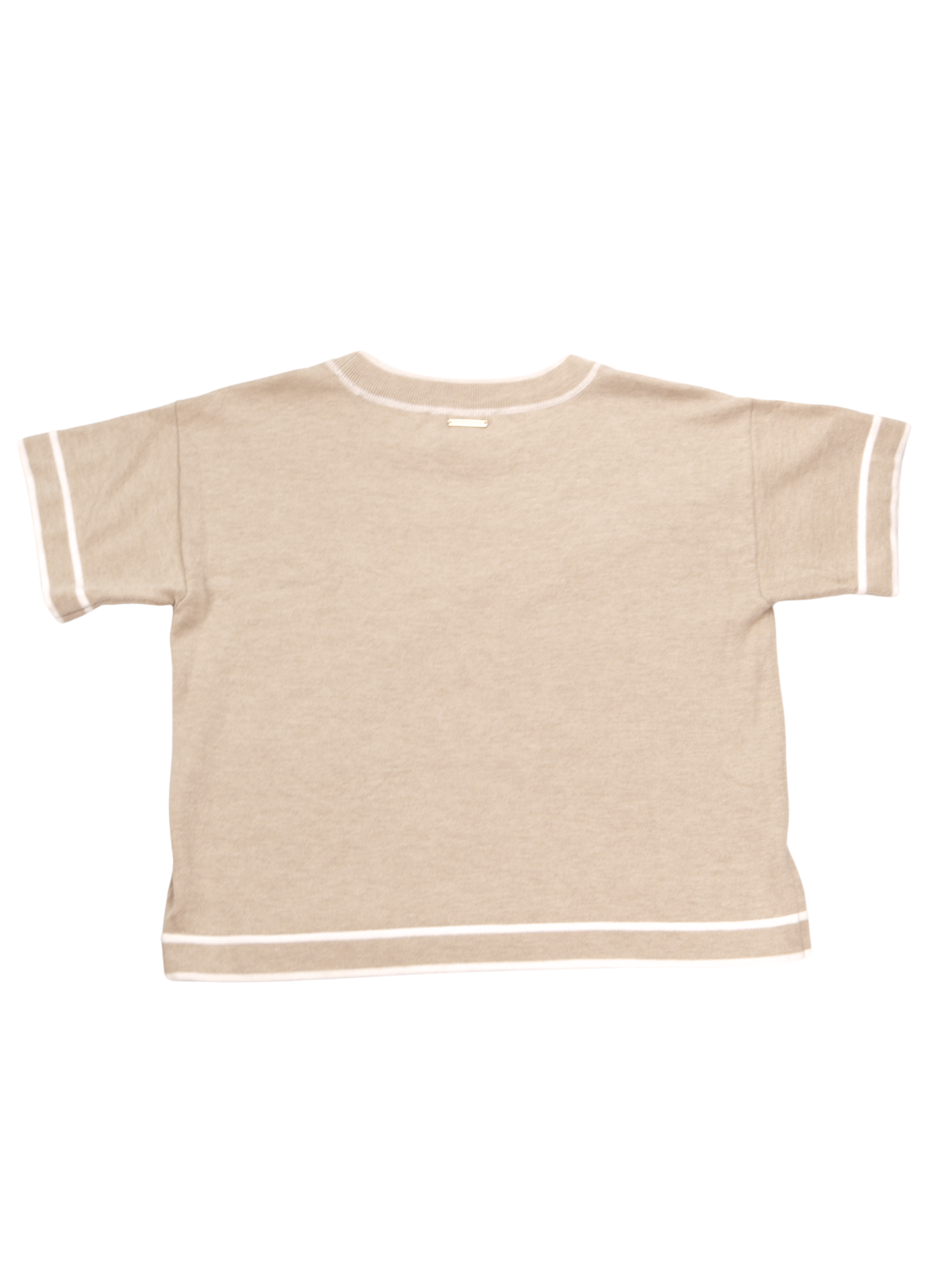 Michael Kors Neutral Knit Top – Short Sleeve Petite Essential (Size SP)