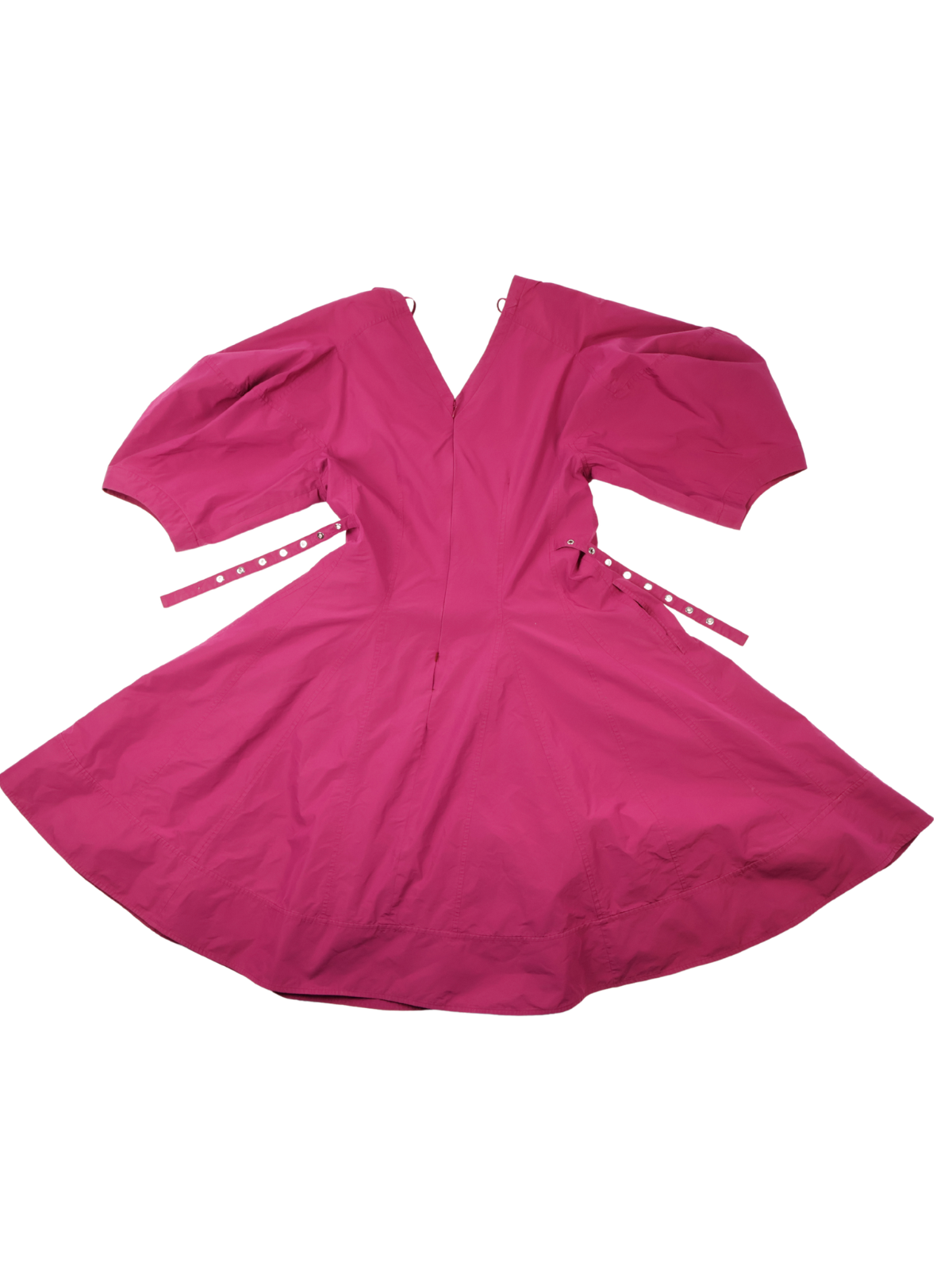 3.1 Phillip Lim Magenta Puff Sleeve Midi Dress – A-Line Designer Statement (Size 10)