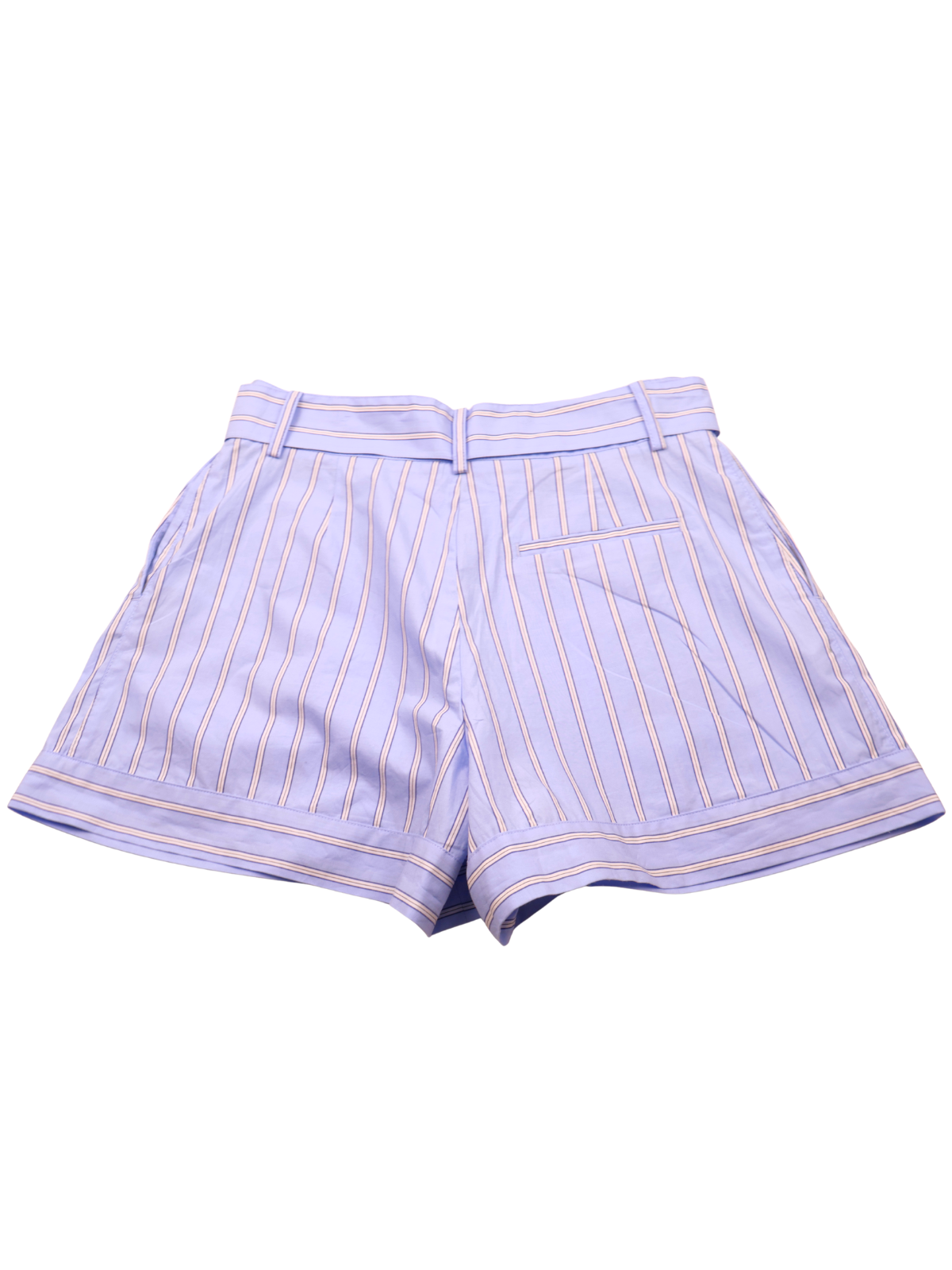 Zara Blue Stripe Belted Shorts | High Waist | Size 26 | NWOT