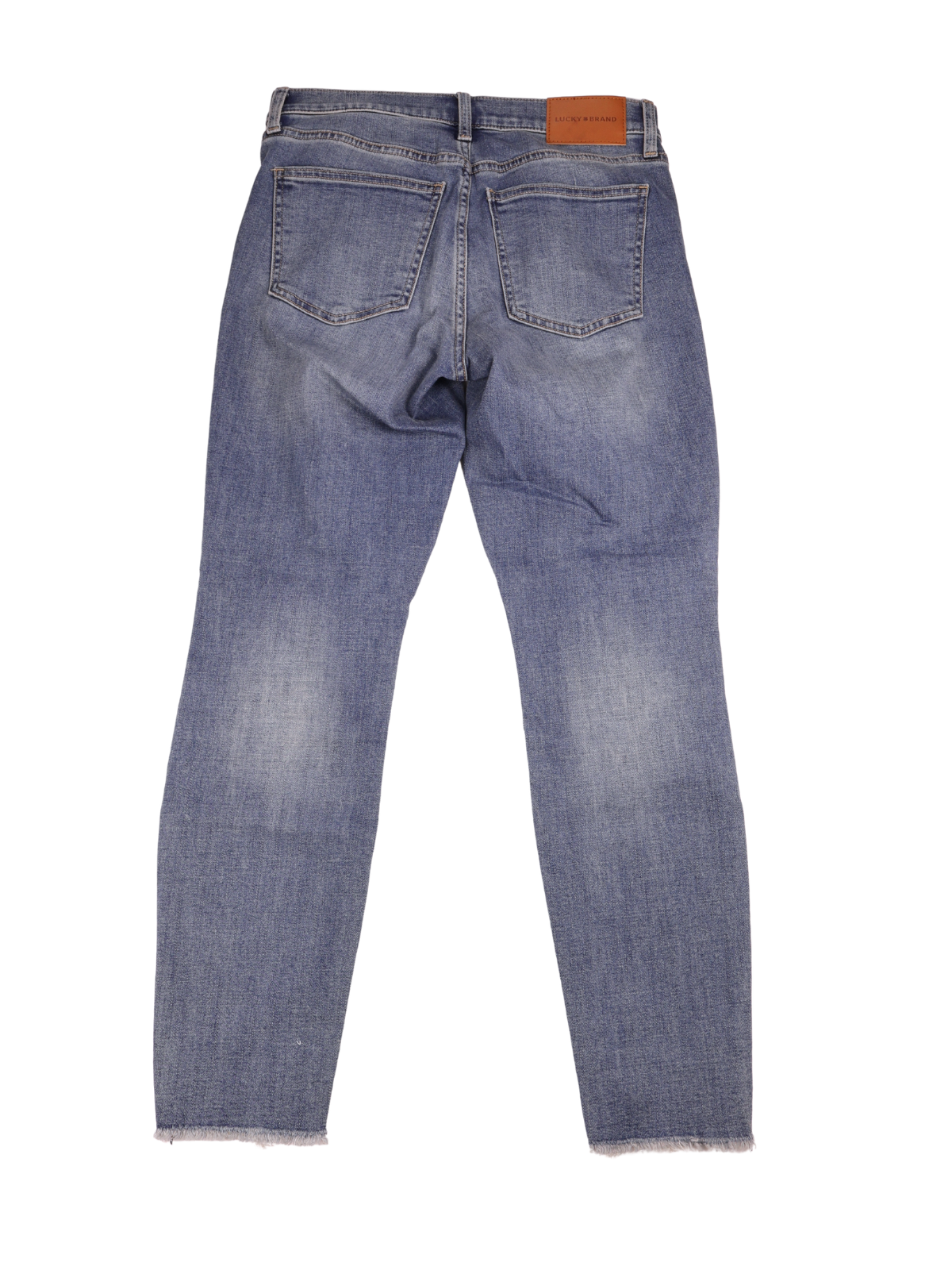 Lucky Brand Mid Rise Skinny Ankle Jeans Size 6/28 Raw Hem Stretch Denim