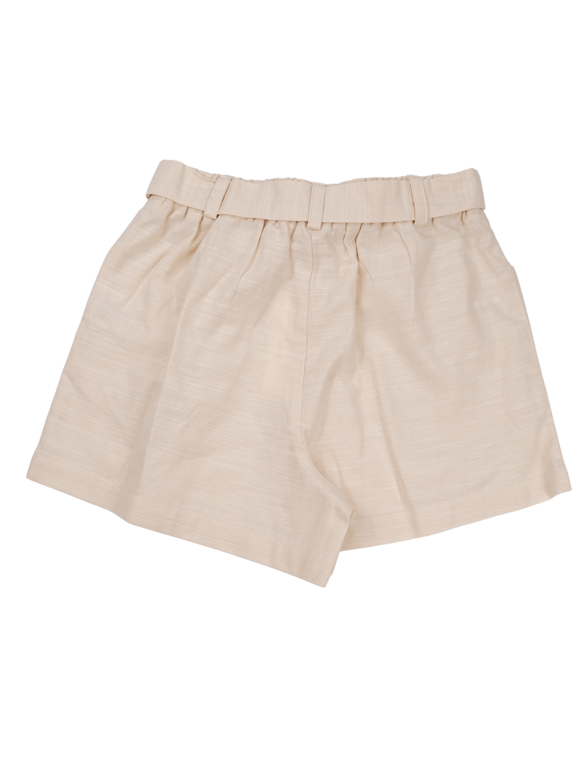 Copper Key Girls Beige Paperbag Waist Shorts Size M Linen Look