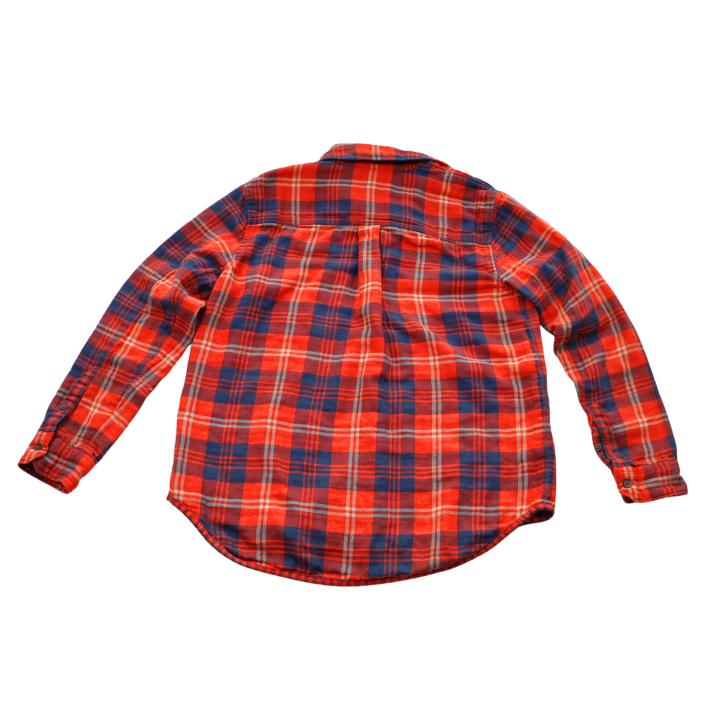 Madewell Plaid Flannel Shirt Red Blue Contrast Detail Button Down Size Small Soft Cotton