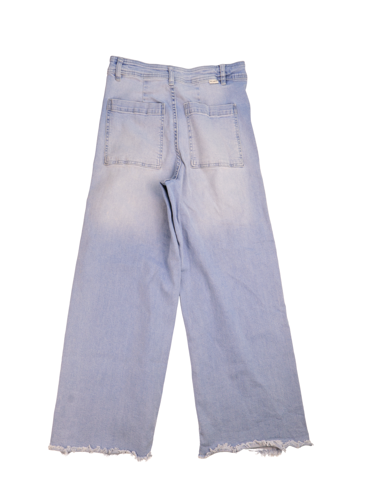 Billabong High-Rise Wide Leg Cropped Jeans – Raw Hem Light Wash (Size 30)