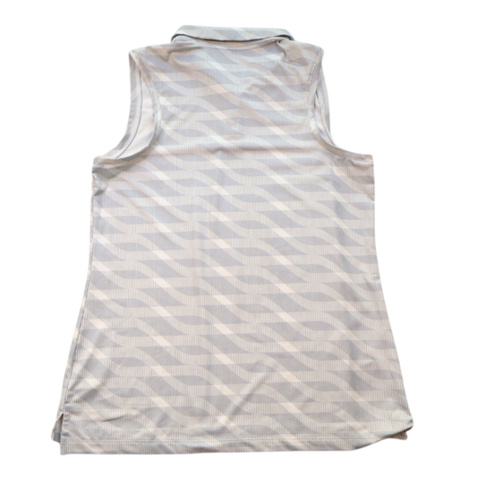 Nike Dri-FIT Sleeveless Polo Tank Light Grey White Athletic Top Size Medium