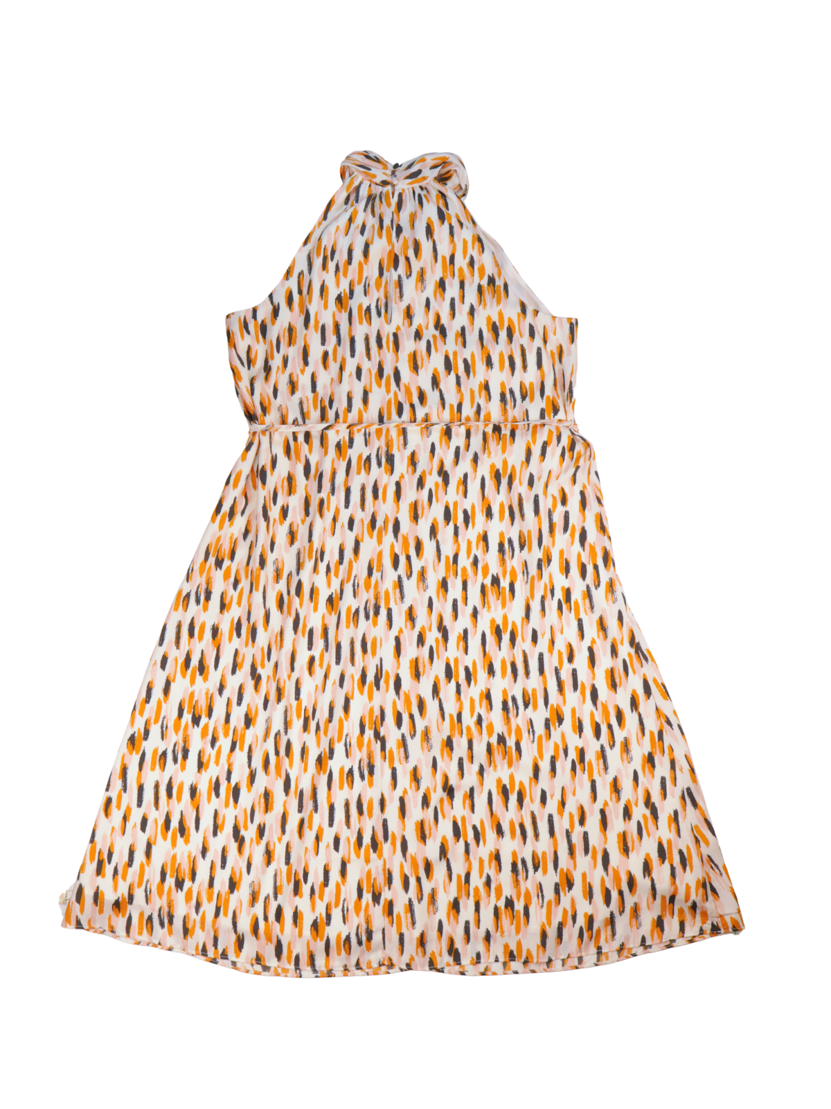 Banana Republic Halter Midi Dress | Silky Tie Waist Abstract Print Dress | Medium Petite