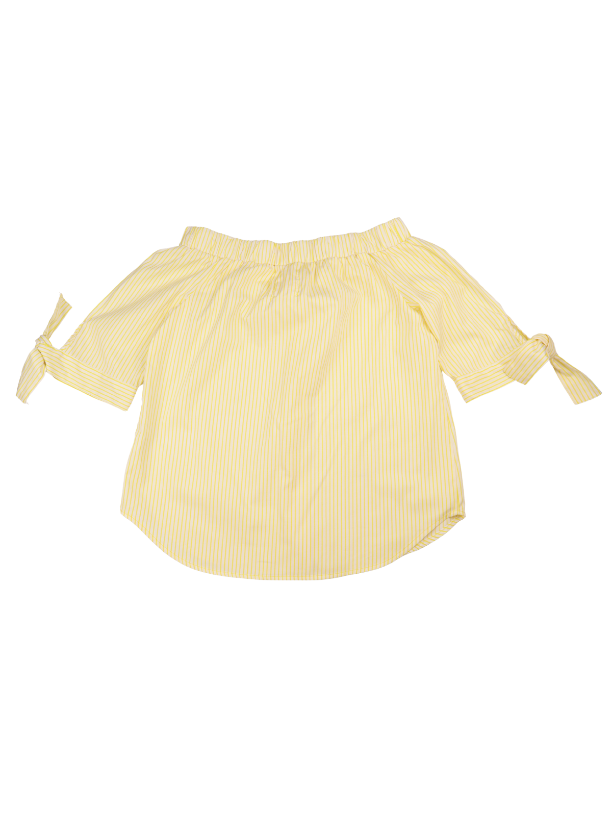Haute Project Yellow Stripe Tie Sleeve Blouse Size Small