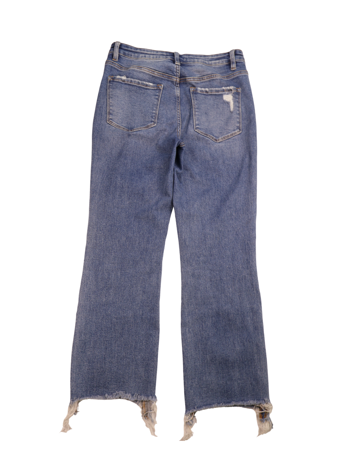 Flying Monkey High-Rise Distressed Ankle Jeans – Raw Hem Denim (Size 30)