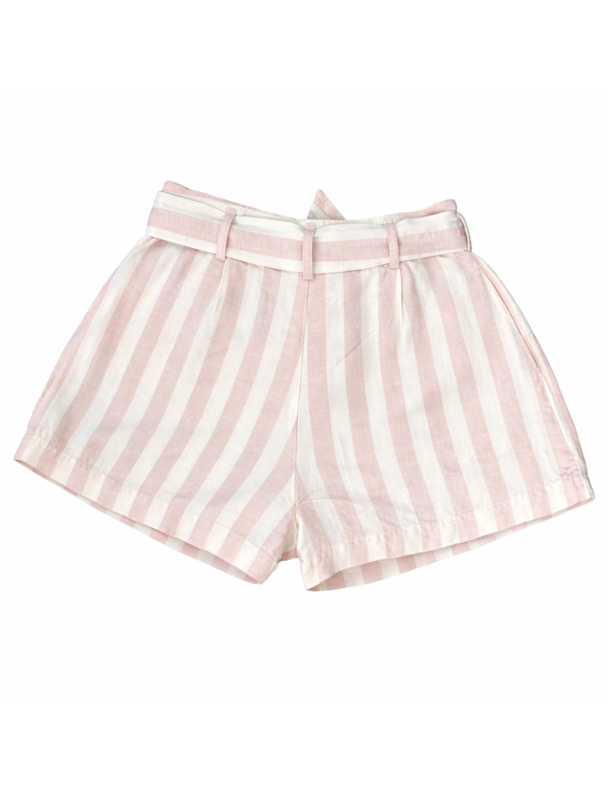 Rails Katy Petal Stripe Shorts | Pink & White High Rise Tie Waist | Size Small