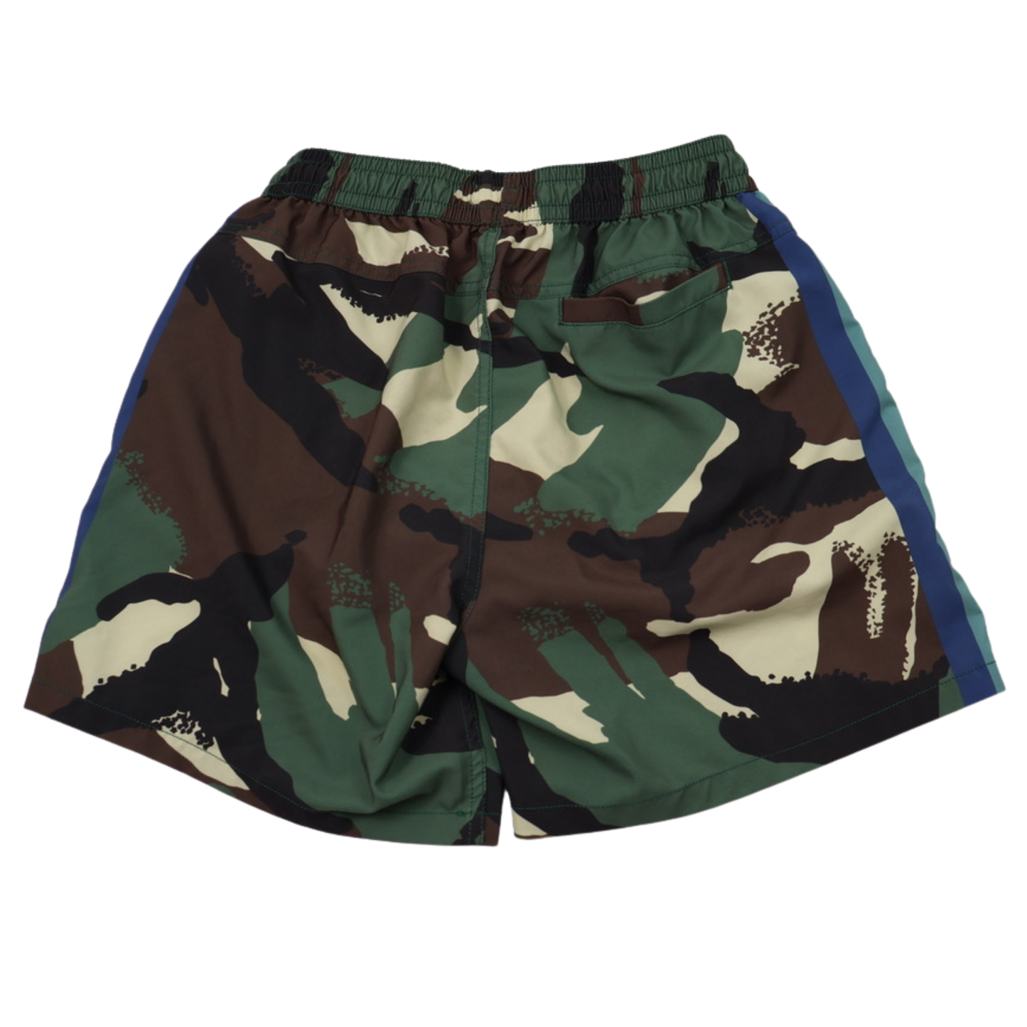 Duvin Boys Camo Print Board Shorts – Size Large – Multicolor Stripe Swim Trunks