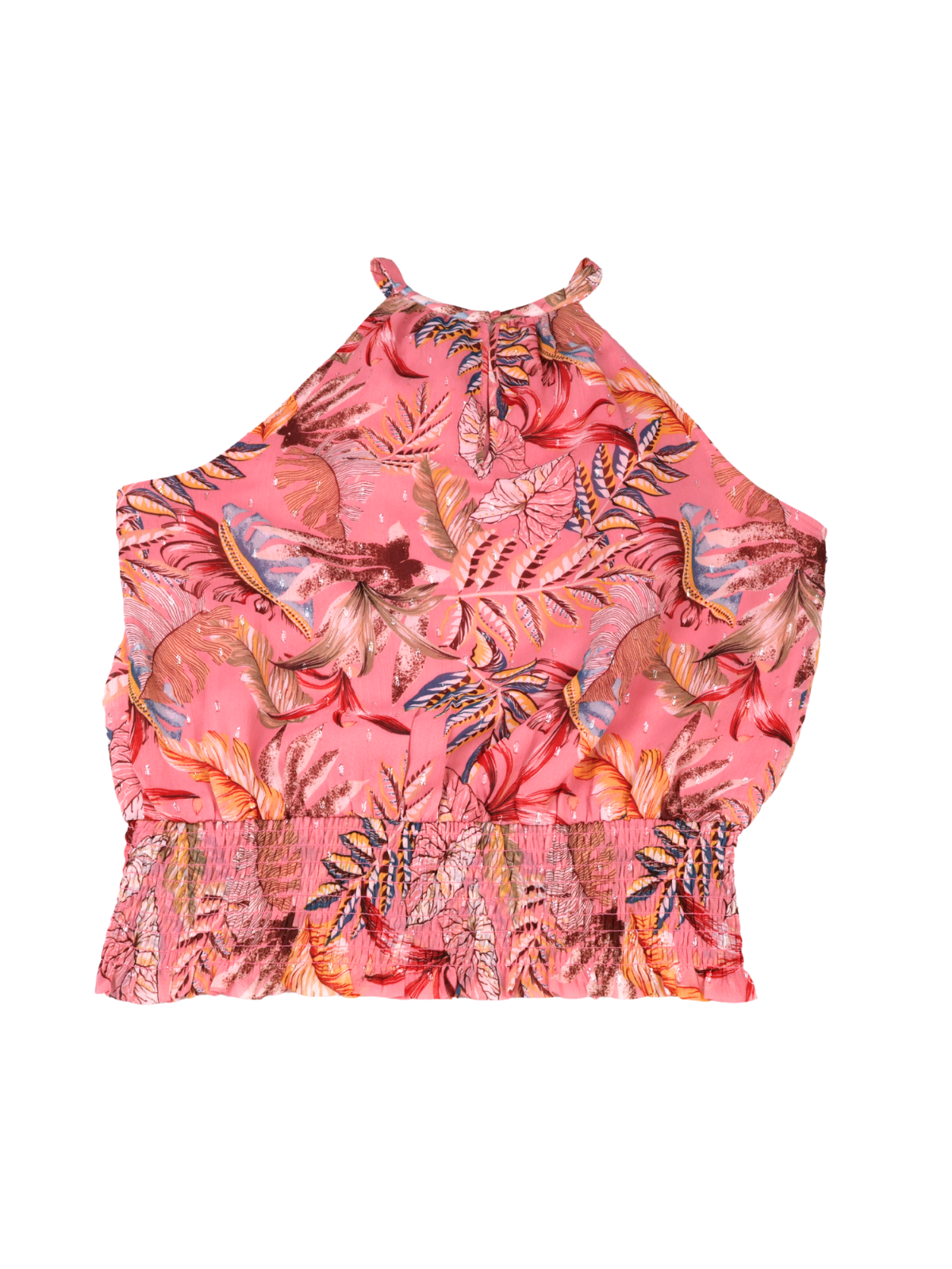 Joie Tropical Halter Blouse – Pink Resort Print | Effortless Luxury | Size Medium