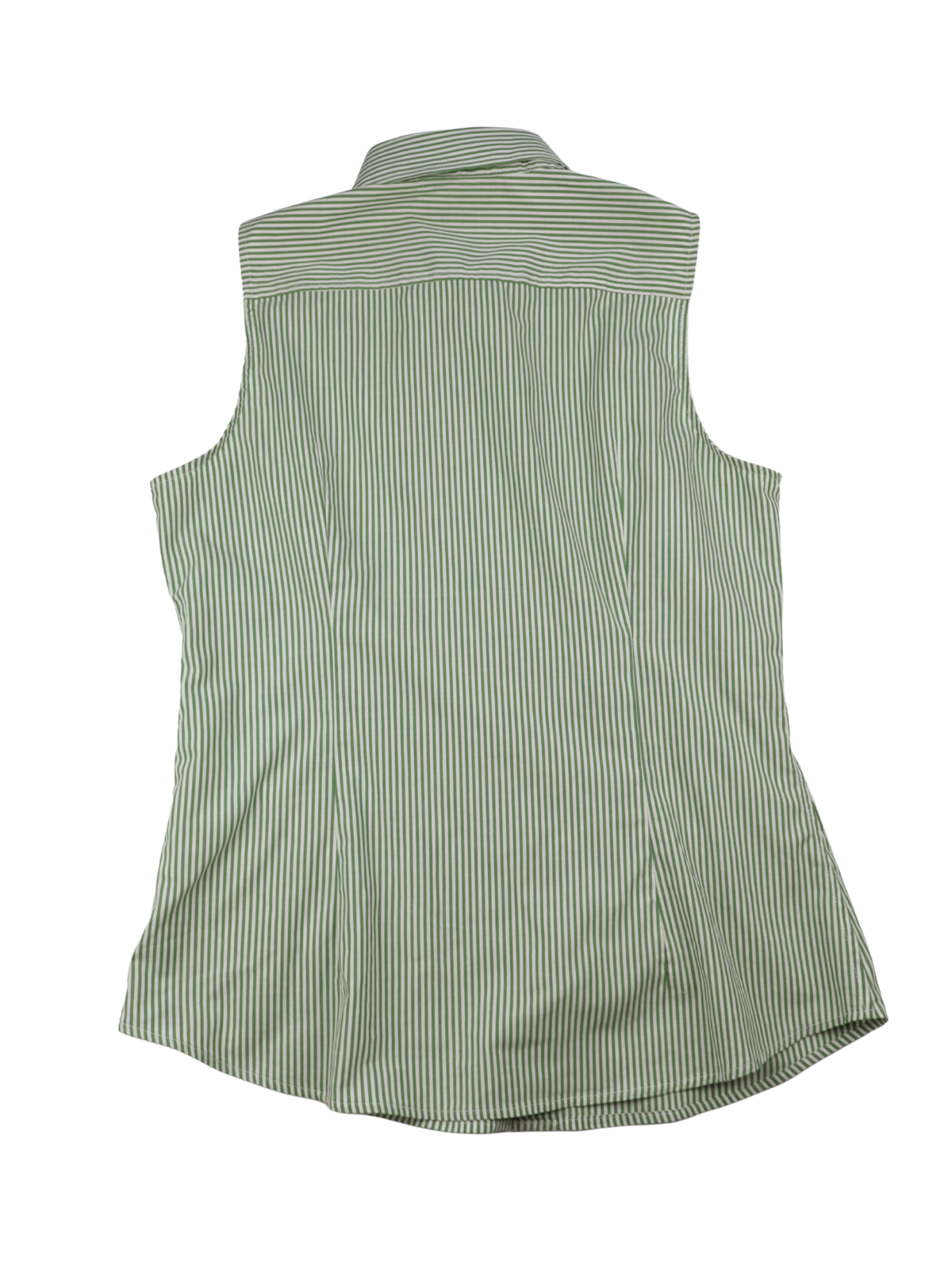 Banana Republic Green Stripe Sleeveless Button Front Blouse Size 8