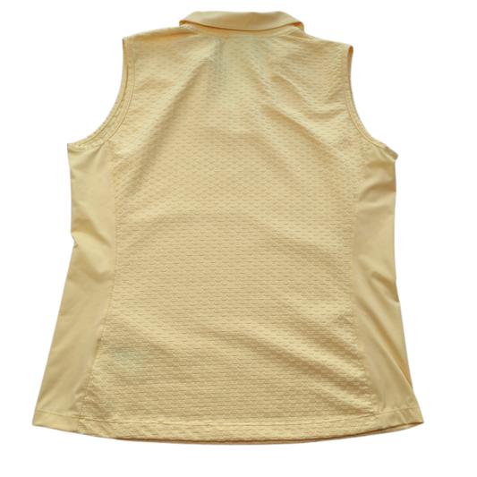 Nike Golf Sleeveless Polo Tank Top XL Yellow Textured Performance