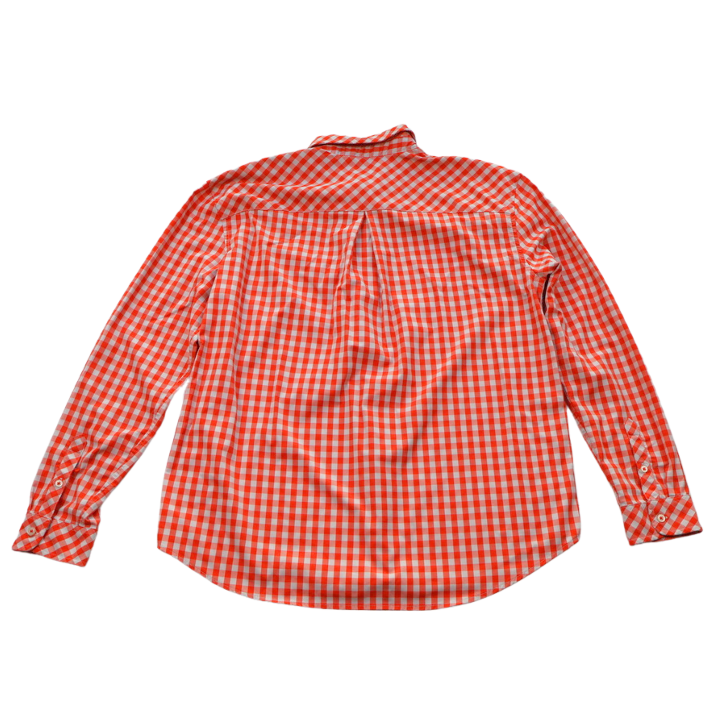 Southern Tide Intercoastal Gingham Performance Shirt Orange White Size Large Lightweight Stretch