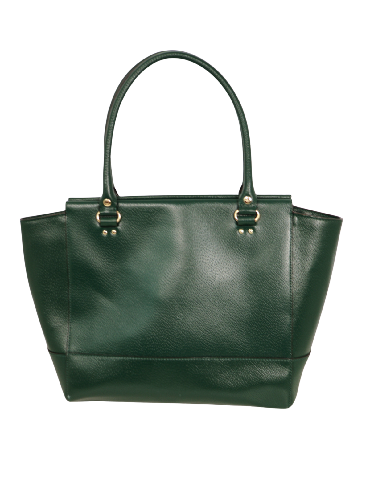 Kate Spade Green Leather Tote Bag Gold Hardware Large Shoulder Handbag