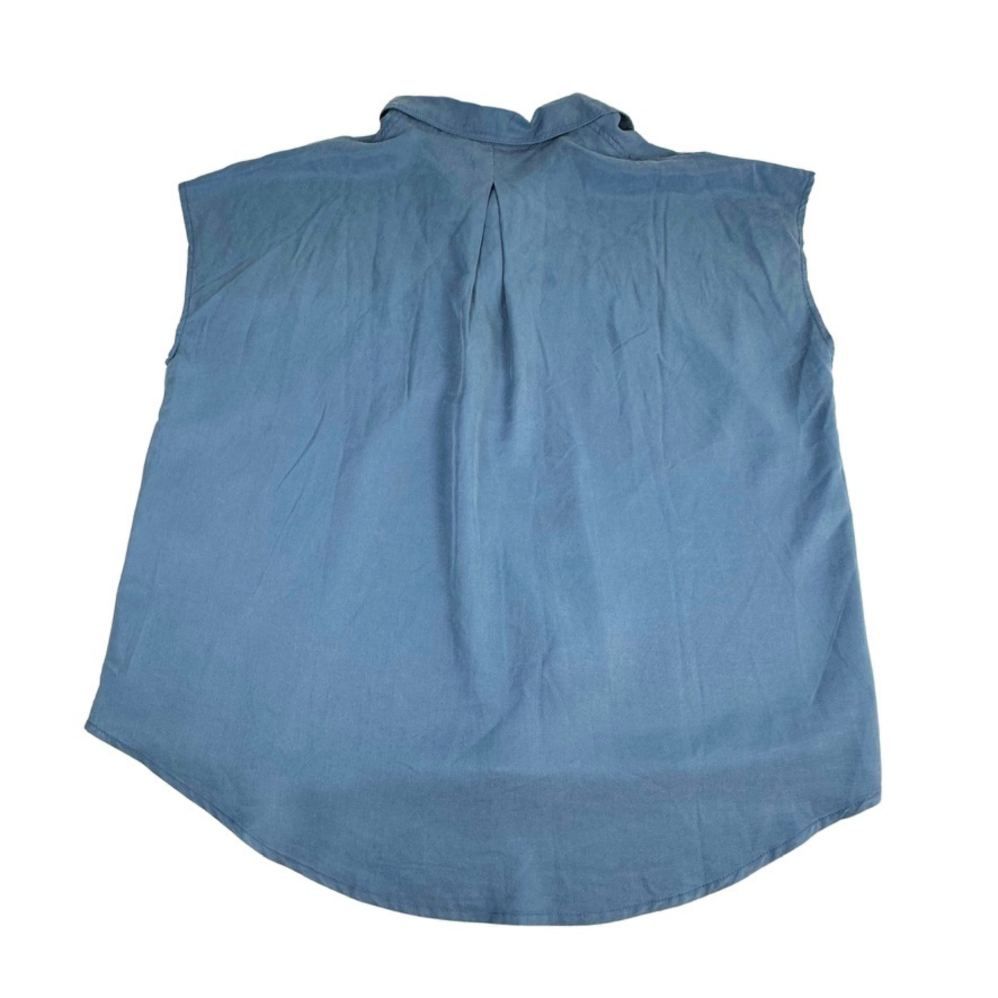 Workshop Sleeveless Chambray Button Front Blouse Size Medium