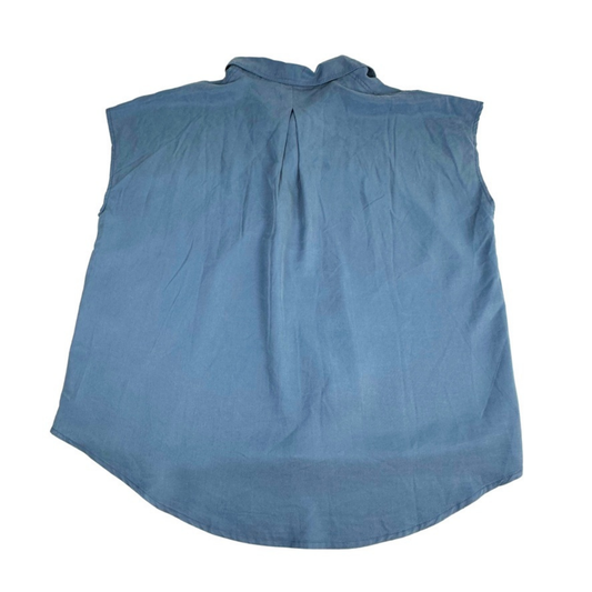 Workshop Sleeveless Chambray Button Front Blouse Size Medium