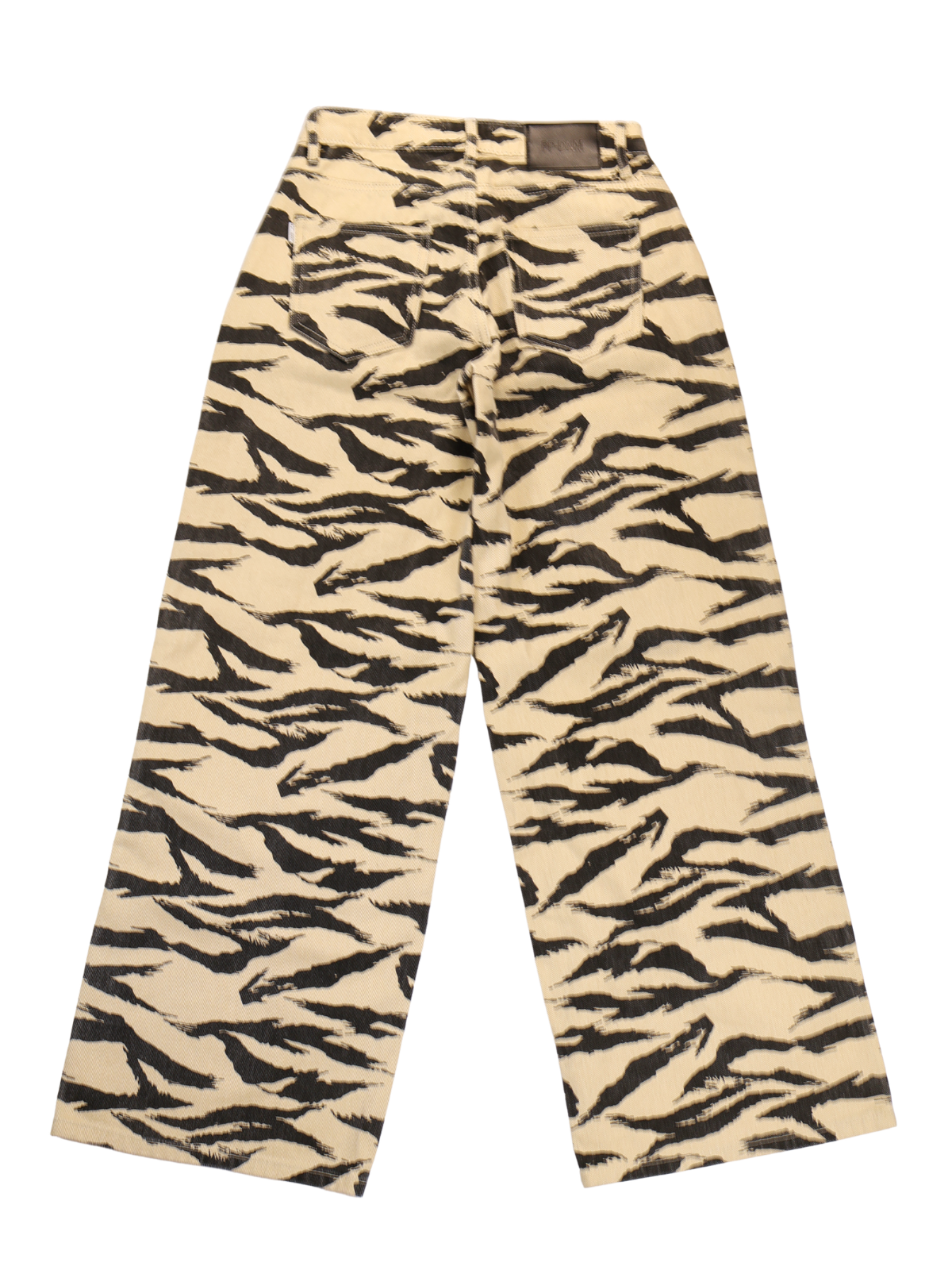 Princess Polly Ramos Tiger Print Low Rise Jeans Size 0 NWT Wide Leg Cotton Denim