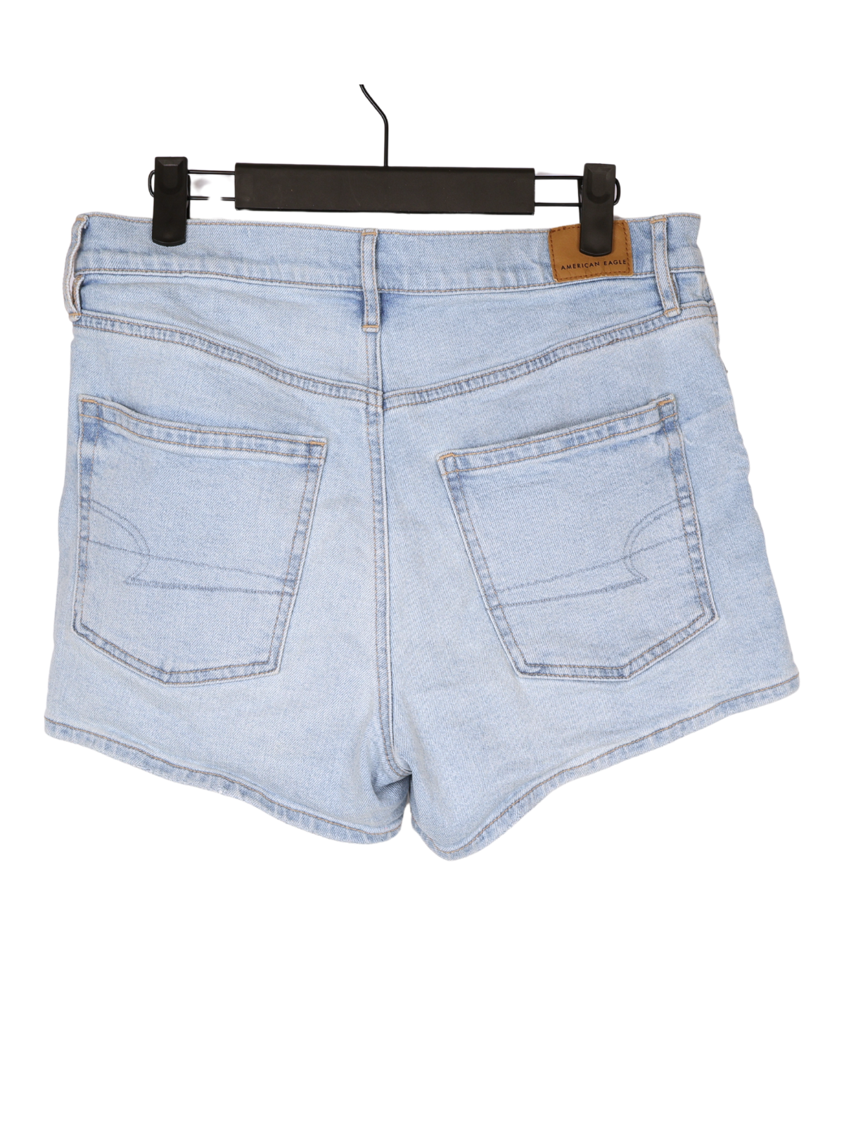 American Eagle Light Wash Denim Shorts Size 6 High Rise Distressed Cutoff