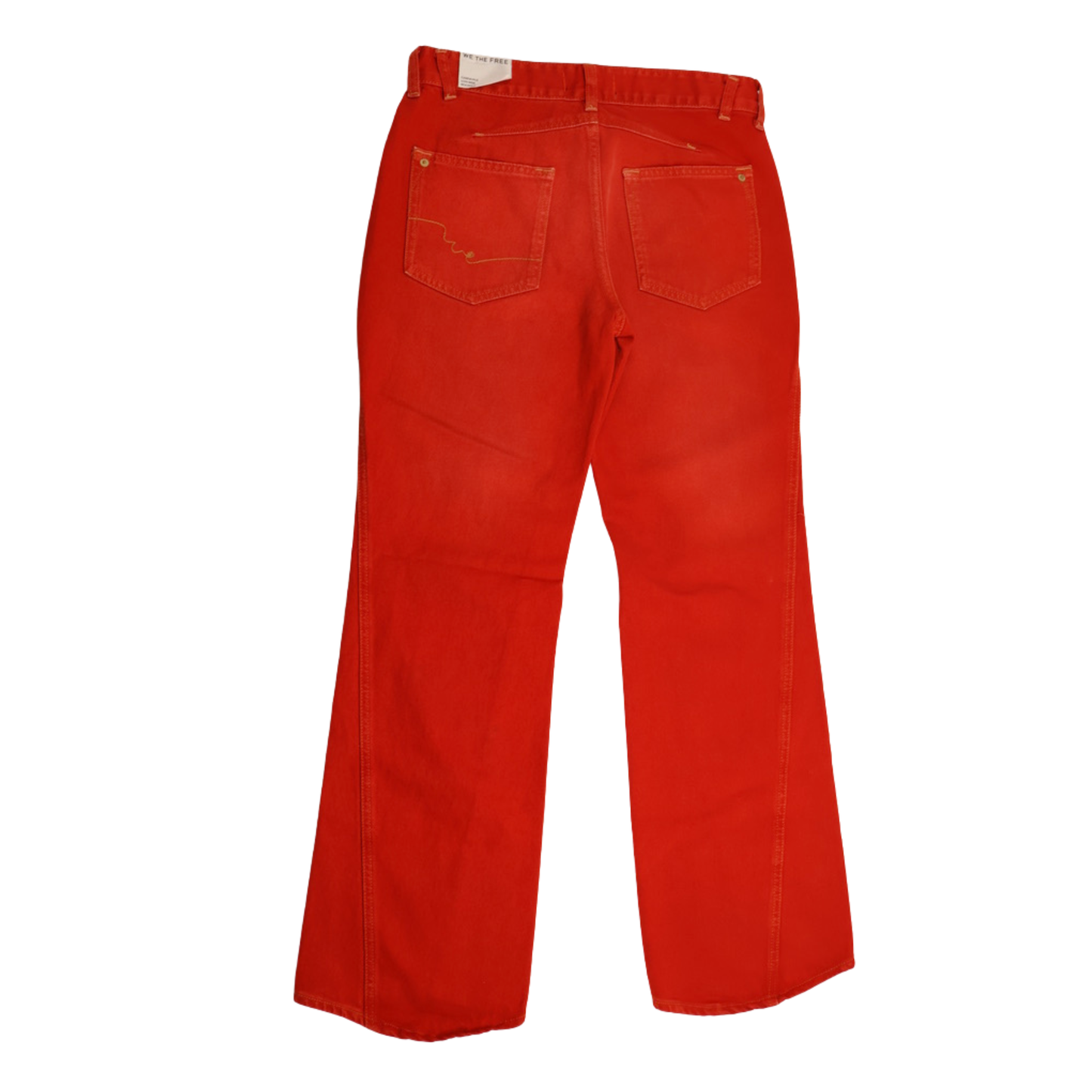 WE THE FREE Carnivale Low Rise Bootcut Jeans | Red Statement Denim | Size 28 | NWT