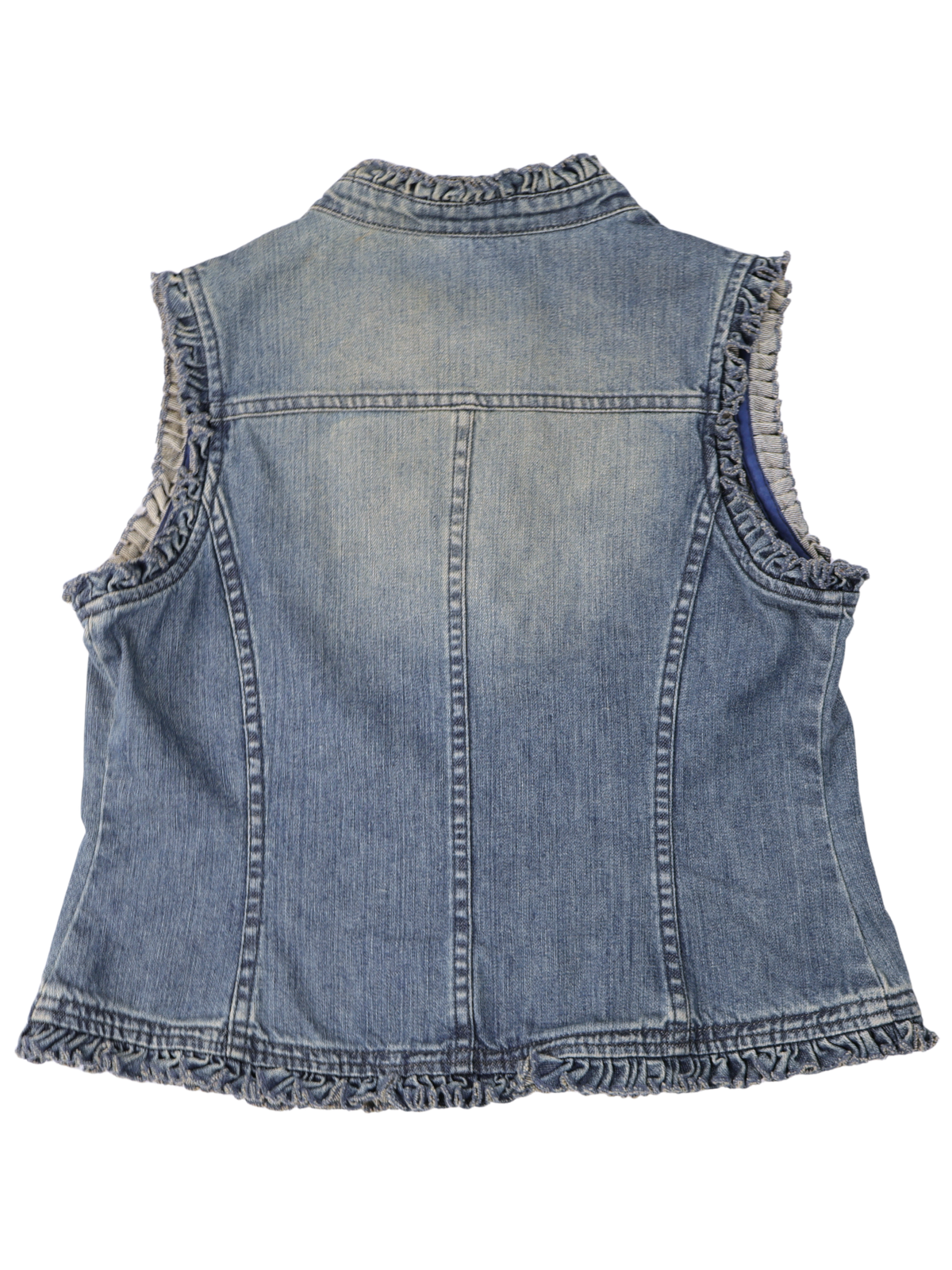 Harold's Ruffle Trim Denim Vest Size Medium