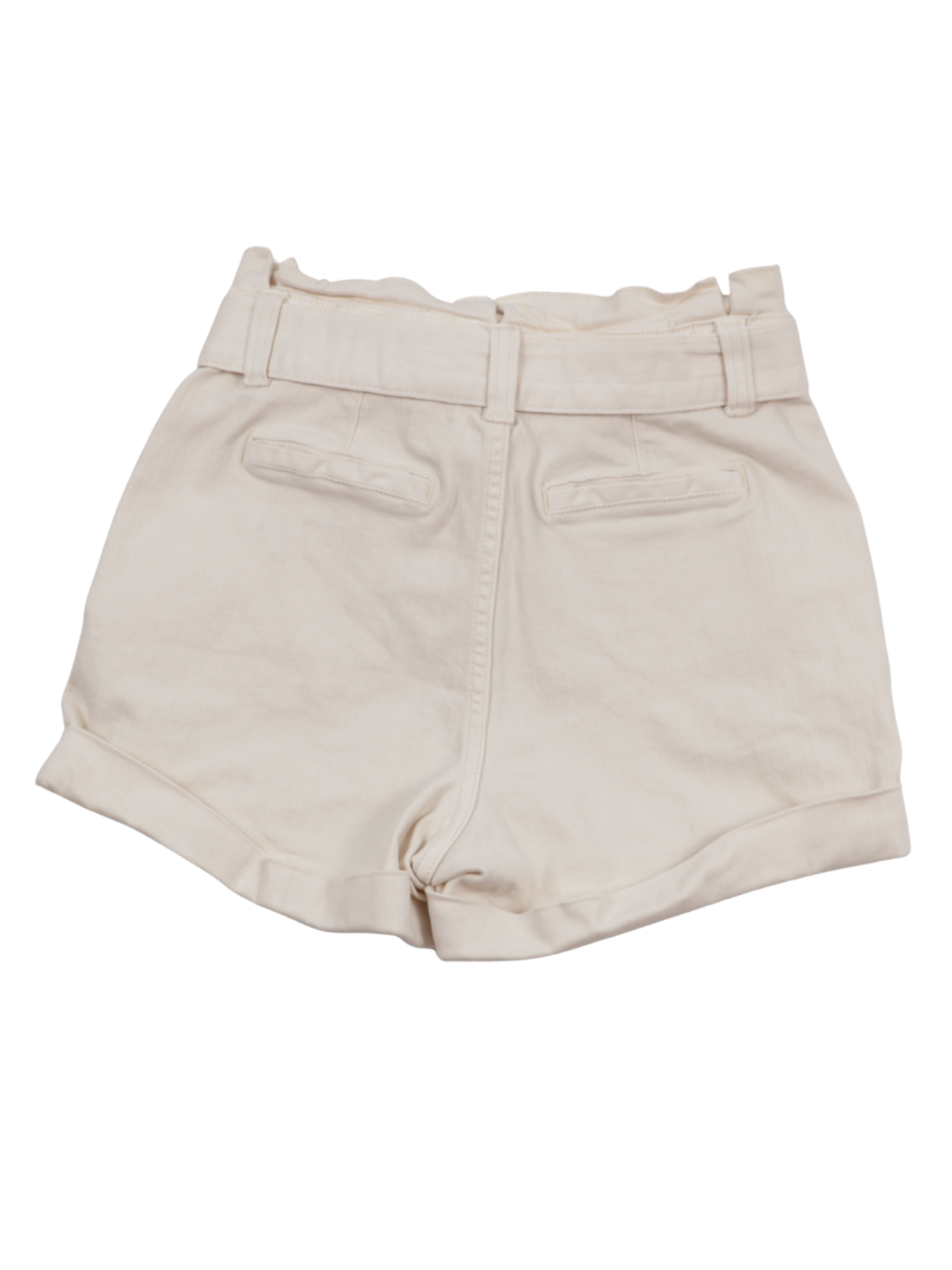 Express Cream Paperbag Waist Shorts – High Rise Tie Front Chic (Size 2)