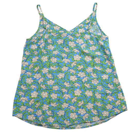 Cabi Floral Camisole Blouse Blue Green Print Size Medium