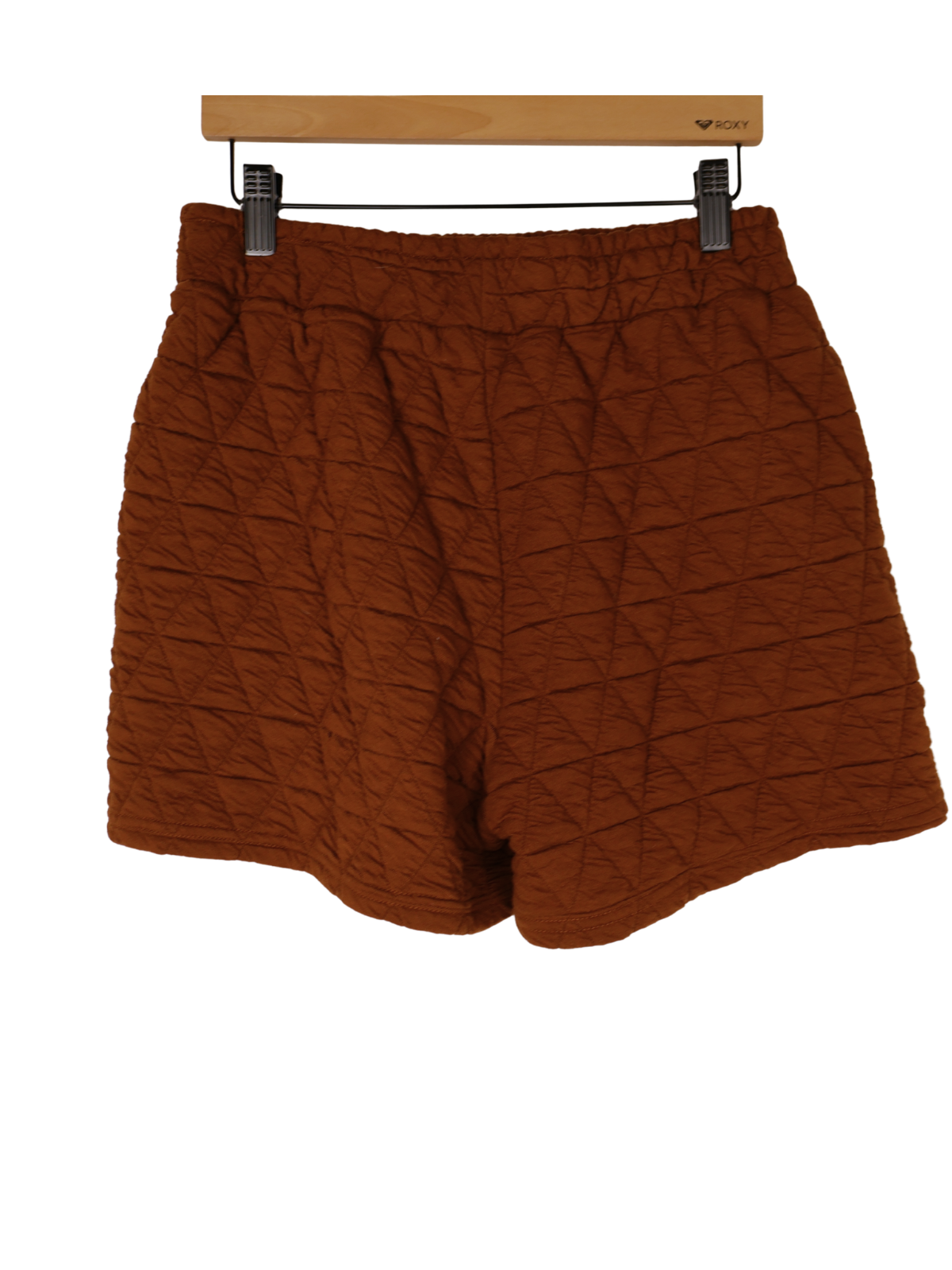 See and Be Seen Brown Quilted Shorts Small High Rise Textured Pull On