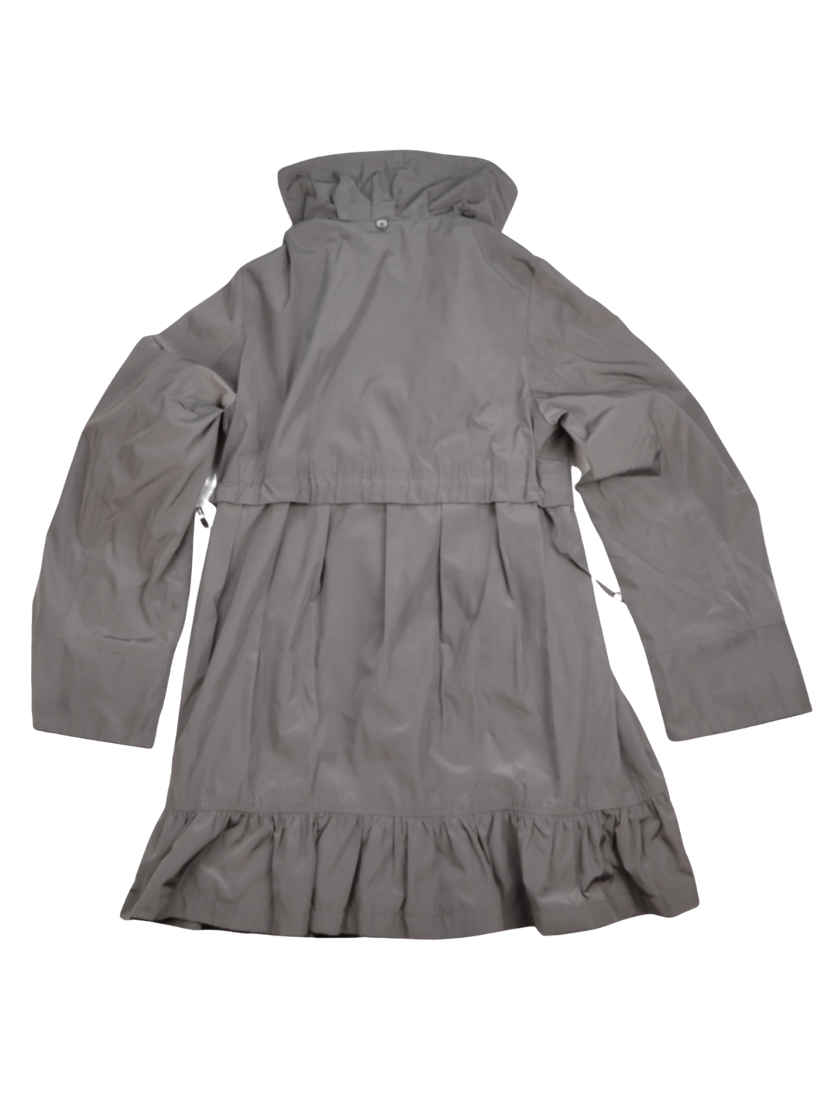 Betsey Johnson Black Ruffle Hem Raincoat | Size Small | Feminine Utility Statement