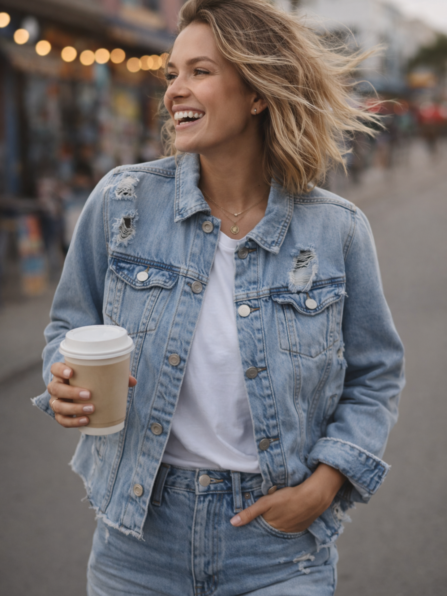BLANK NYC Distressed Denim Jacket – Fitted Small