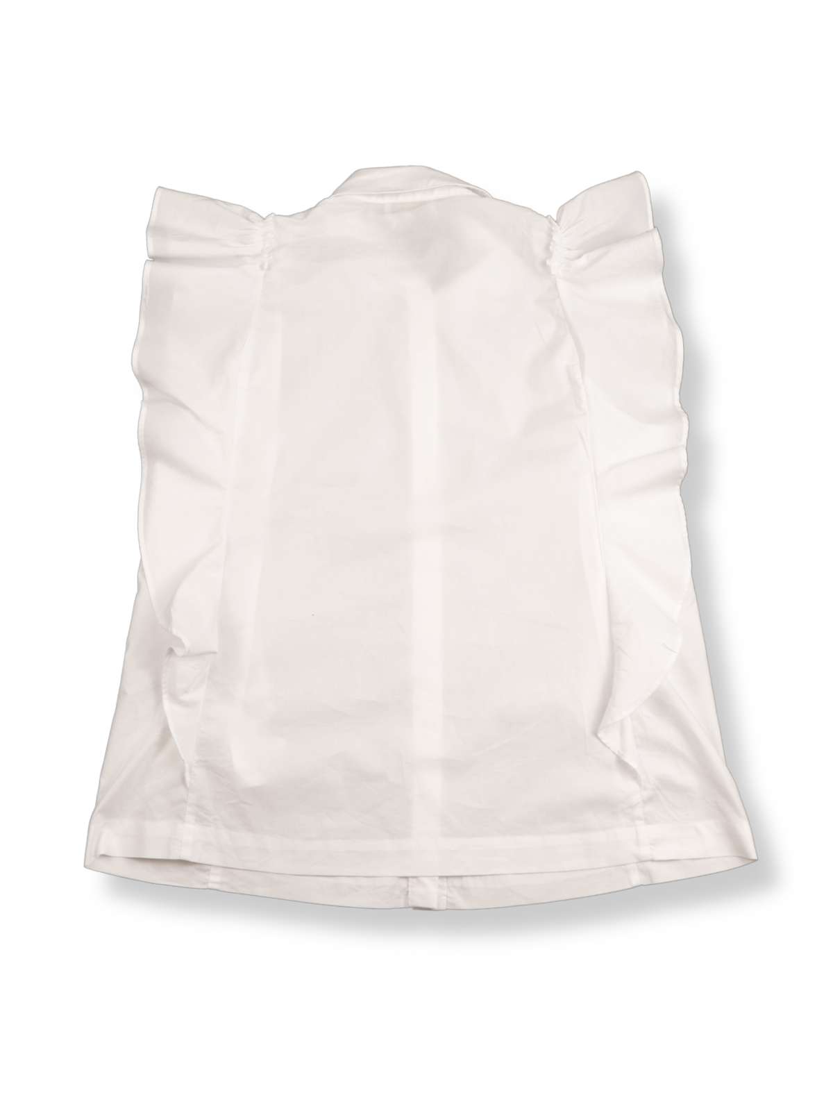 Kate Spade White Ruffle Blouse Size XS | Sleeveless Button Front Feminine Top