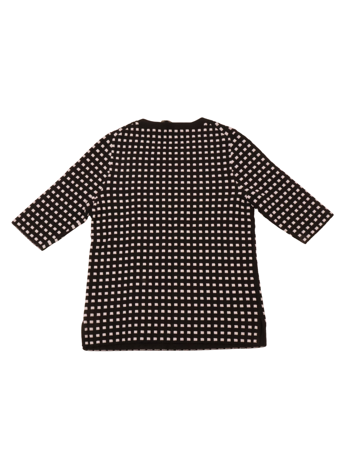 Ann Taylor Black & White Grid Knit Top | Size Small | 3/4 Sleeve