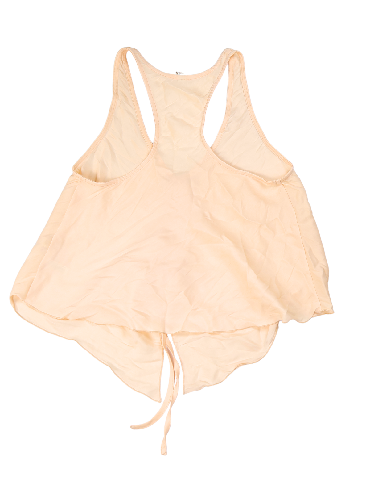 Free People Silky Peach Racerback Tank Top Size Small Ruched Flowy Boho Cami