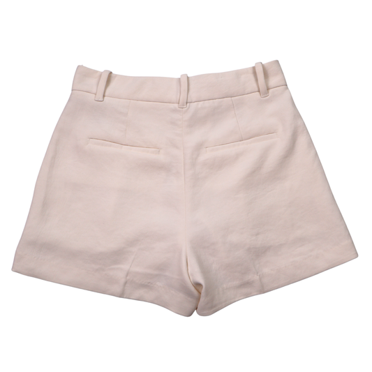 Aritzia High-Waisted Tailored Shorts – Size 4 | Neutral Pleated Dress Shorts