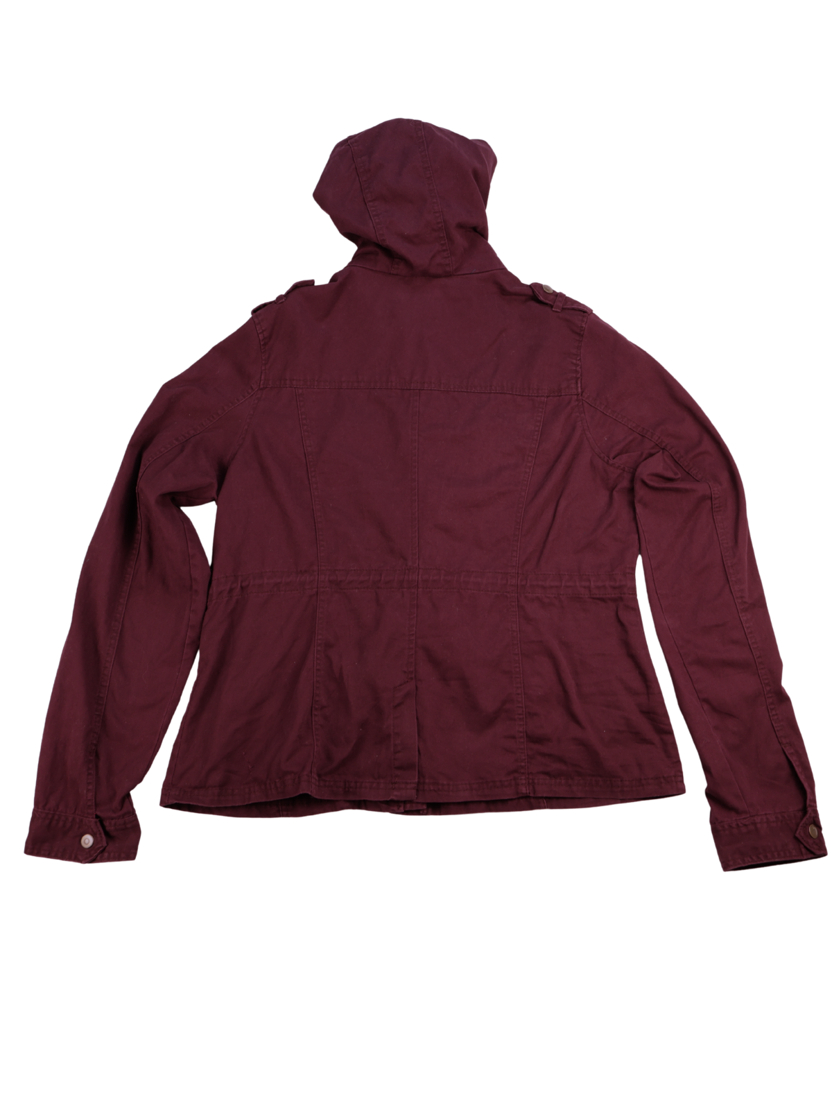 Prince & Foxy Maroon Utility Jacket | Hooded Cargo Military Style Jacket | XL