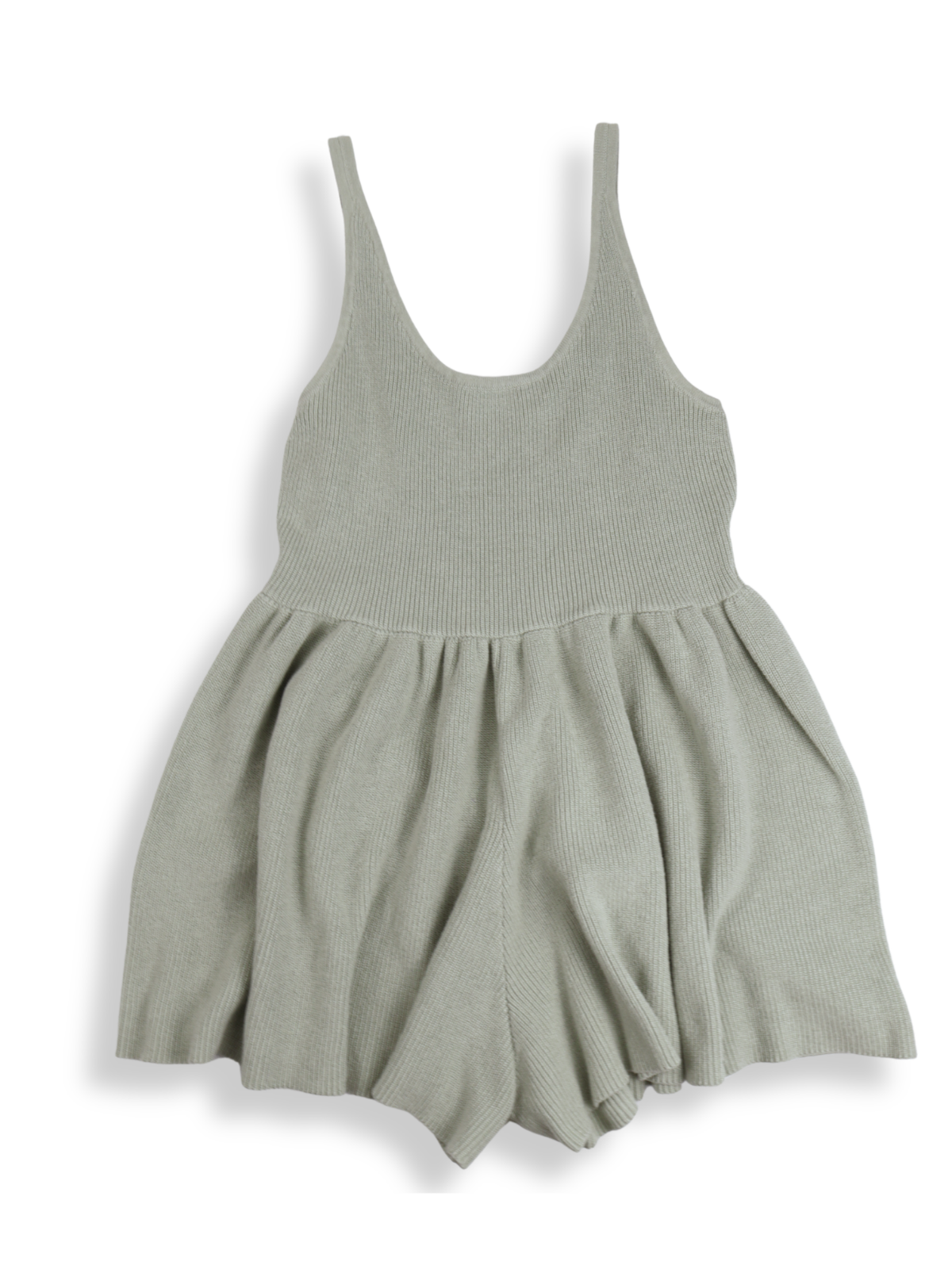 Mable Sage Green Knit Romper Size M | Sleeveless Flowy Skort Style Boutique Piece