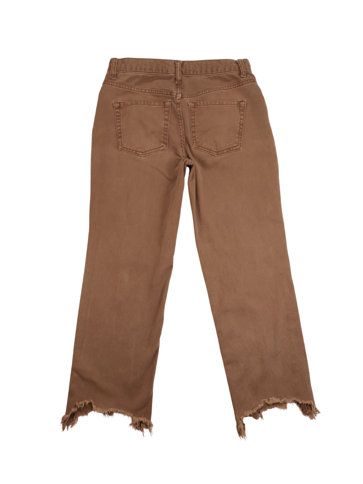 Free People We The Free Maggie Straight Leg Jeans – Brown Frayed Hem | Size 25
