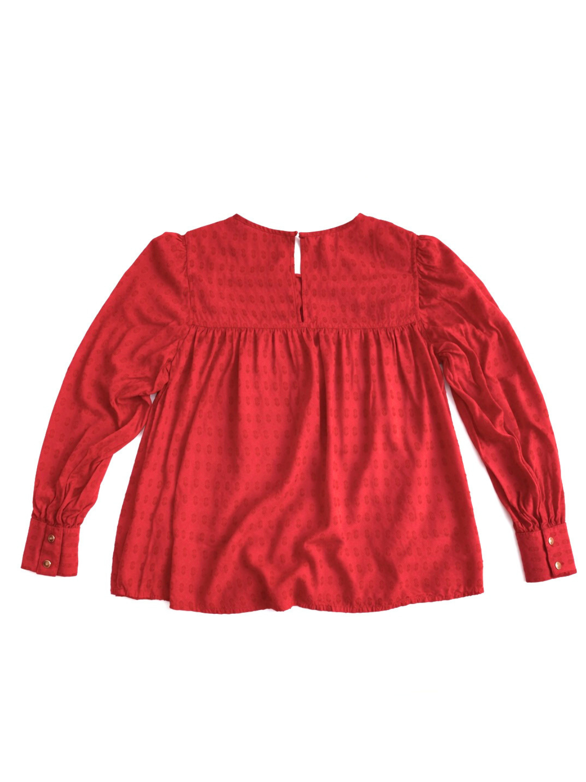 Wrangler Retro Textured Red Peasant Blouse Size Medium Boho Western