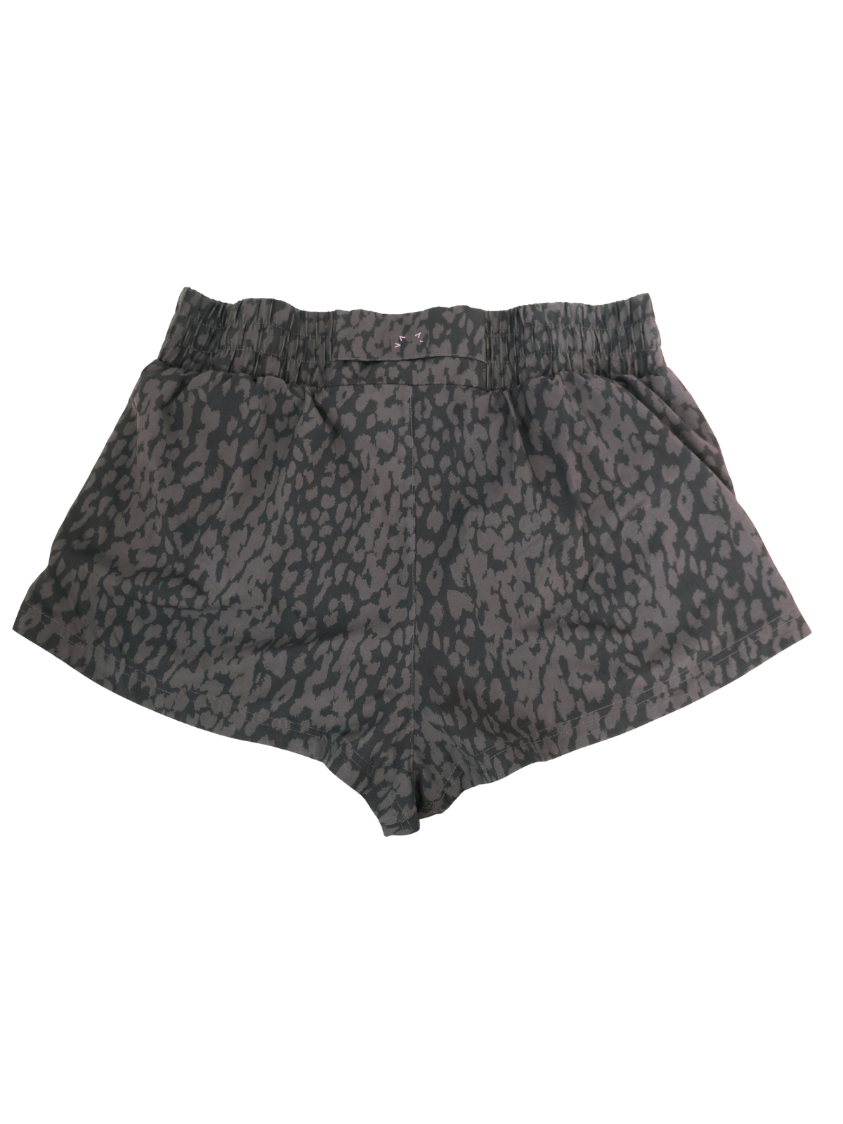 Varley Leopard Athletic Running Shorts Large Black Gray High Rise Activewear