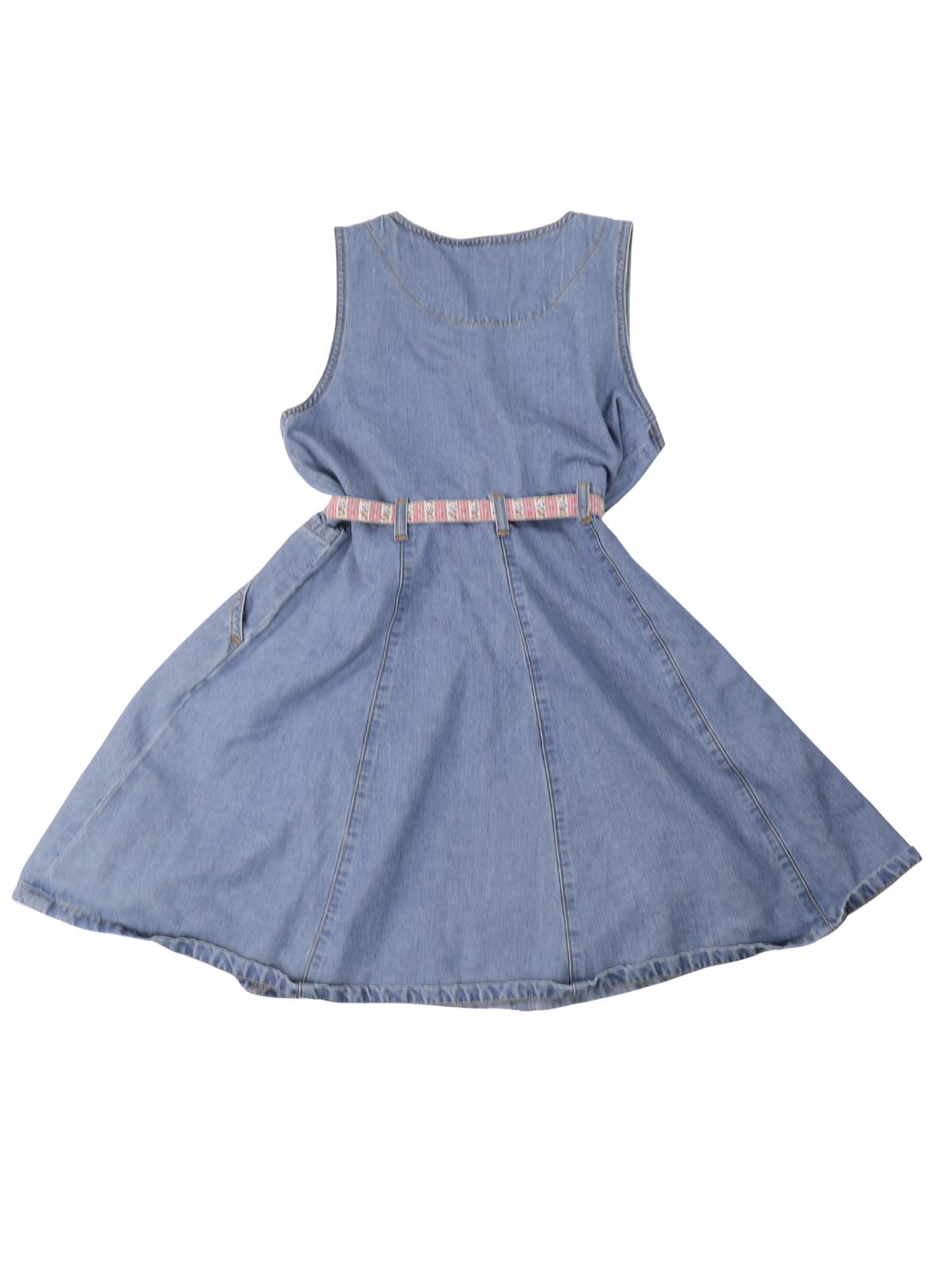 Vintage Japanese Denim Belted Dress | Girls 10–12