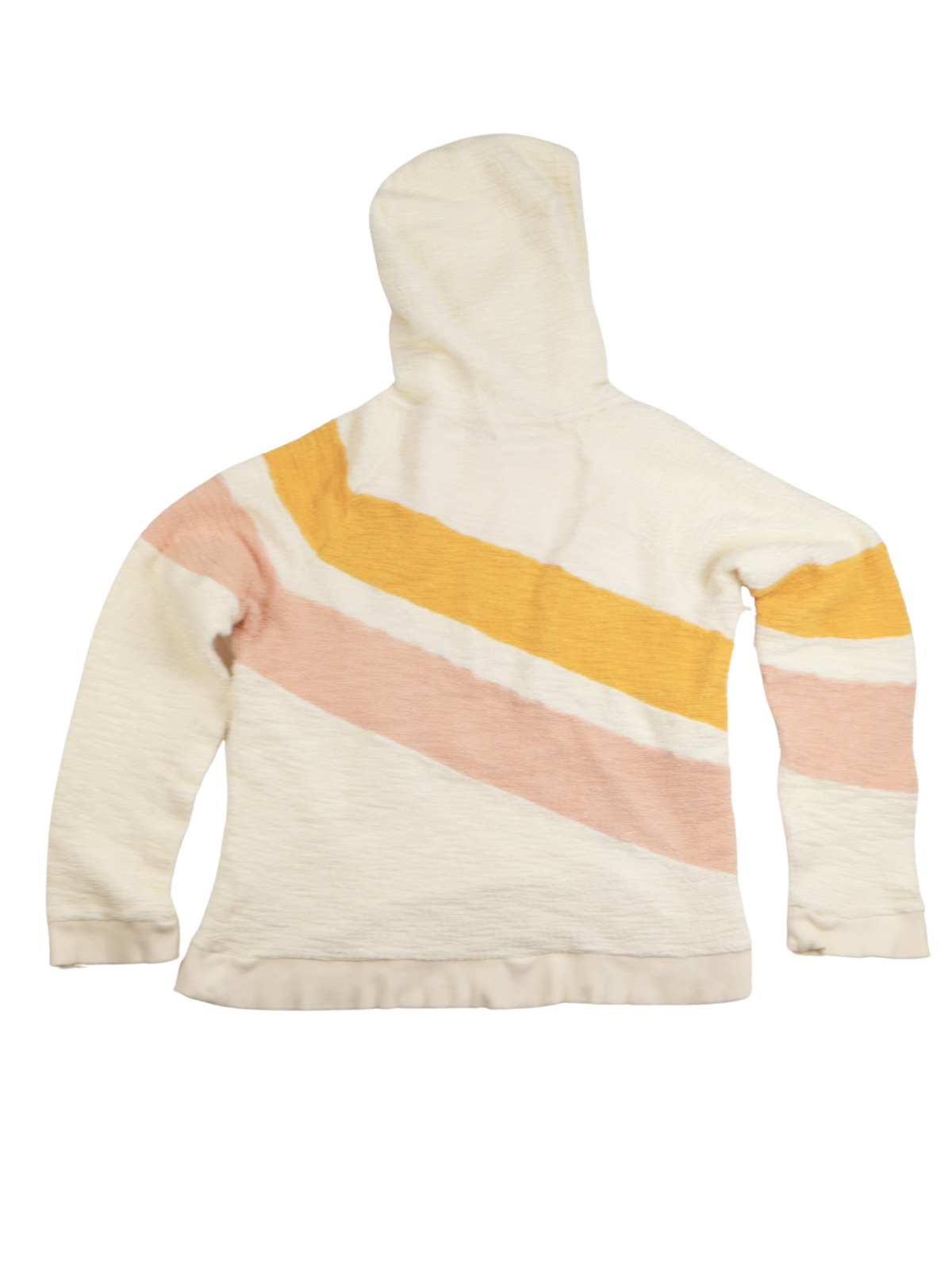 Faherty Vista Hoodie Sweater – Cream Striped Cozy Knit | Size Large