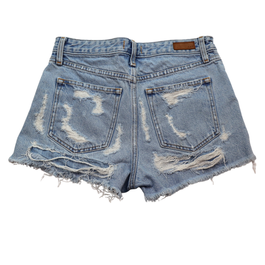 Abercrombie & Fitch High Rise Distressed Denim Shorts Size 27 / 4 | Raw Hem Festival Cutoffs