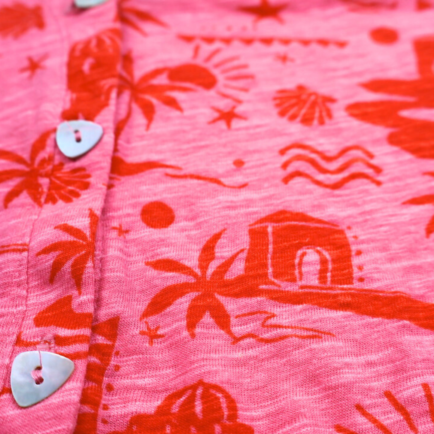 Cynthia Rowley Pink & Red Tropical Print Tank Top Size Medium