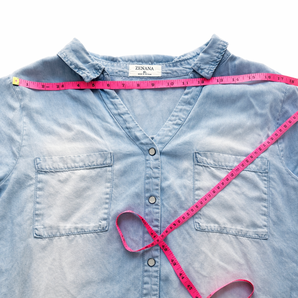 Zenana Soft Denim High-Low Shirt Dress – Size XL